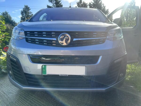 Front parking sensor upgrade supplied and installed by us at the owners address for one of our main dealer customers on this brand new Vauxhall Vivaro E.